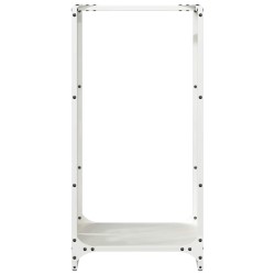 Portant de bois chauffage blanc 40x30x80 cm 