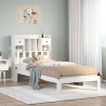 Lit bibliothèque sans matelas blanc 75x190cm bois de pin massif 