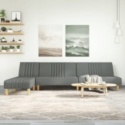 Canapé-lit en forme de L gris foncé 255x140x70 cm tissu 