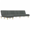 Canapé-lit en forme de L gris foncé 255x140x70 cm tissu 