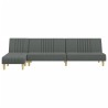 Canapé-lit en forme de L gris foncé 255x140x70 cm tissu 