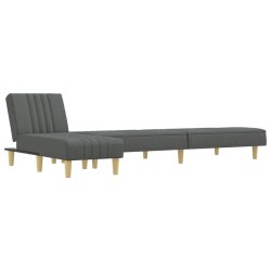 Canapé-lit en forme de L gris foncé 255x140x70 cm tissu 