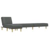 Canapé-lit en forme de L gris foncé 255x140x70 cm tissu 