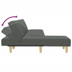 Canapé-lit en forme de L gris foncé 255x140x70 cm tissu 