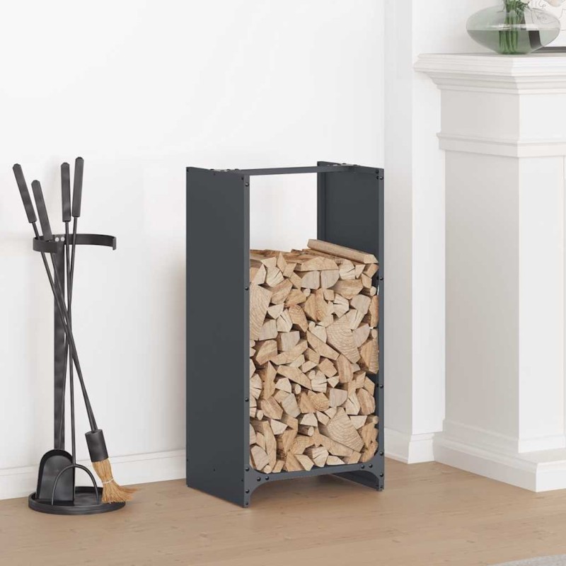 Portant de bois chauffage anthracite 40x30x80 cm 