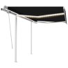 Auvent manuel rétractable avec LED 3,5x2,5 m Anthracite 