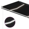 Auvent manuel rétractable avec LED 3,5x2,5 m Anthracite 