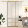 Porte coulissante doré 90x205 cm verre ESG dépoli et aluminium 