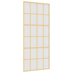 Porte coulissante doré 90x205 cm verre ESG dépoli et aluminium 