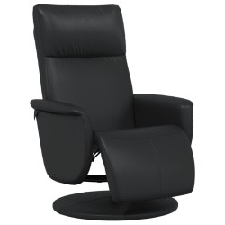 Fauteuil inclinable avec repose-pieds noir similicuir 
