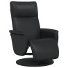 Fauteuil inclinable avec repose-pieds noir similicuir 