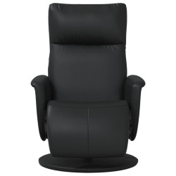 Fauteuil inclinable avec repose-pieds noir similicuir 