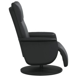 Fauteuil inclinable avec repose-pieds noir similicuir 