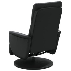 Fauteuil inclinable avec repose-pieds noir similicuir 