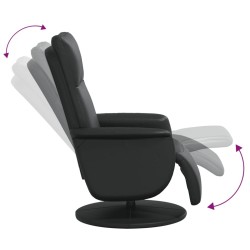 Fauteuil inclinable avec repose-pieds noir similicuir 