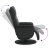 Fauteuil inclinable avec repose-pieds noir similicuir 