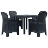 Ensemble à manger d'extérieur 5 pcs Plastique Aspect de rotin 