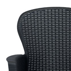 Ensemble à manger d'extérieur 5 pcs Plastique Aspect de rotin 