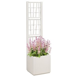 Jardinièreavec treillis Blanc 36x36x140 cm PP 