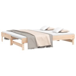 Lit coulissant sans matelas 2x(90x190) cm Bois de pin massif 