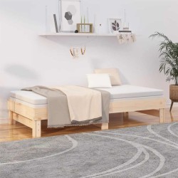 Lit coulissant sans matelas 2x(90x190) cm Bois de pin massif 