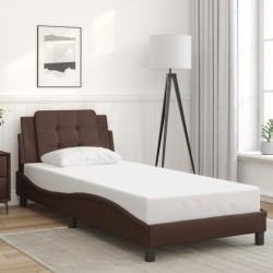 Cadre de lit sans matelas marron 90x200 cm similicuir 