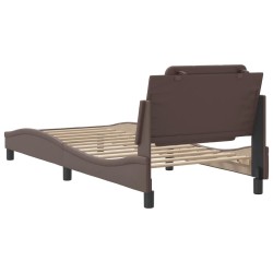 Cadre de lit sans matelas marron 90x200 cm similicuir 