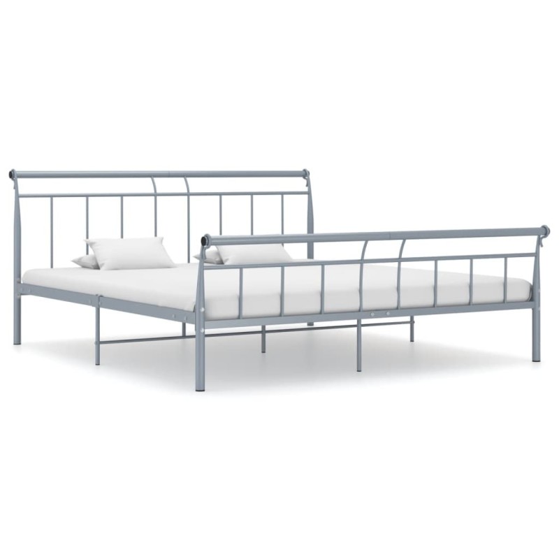 Cadre de lit sans matelas gris métal 180x200 cm Cadre de lit sans matelas gris métal 180x200 cm