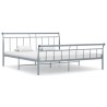 Cadre de lit sans matelas gris métal 180x200 cm 