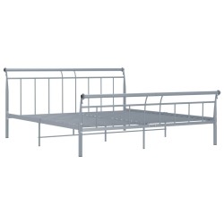 Cadre de lit sans matelas gris métal 180x200 cm 