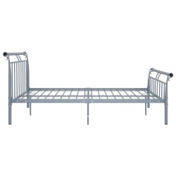 Cadre de lit sans matelas gris métal 180x200 cm 