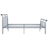 Cadre de lit sans matelas gris métal 180x200 cm 
