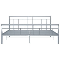 Cadre de lit sans matelas gris métal 180x200 cm 
