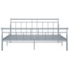 Cadre de lit sans matelas gris métal 180x200 cm 
