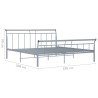 Cadre de lit sans matelas gris métal 180x200 cm 