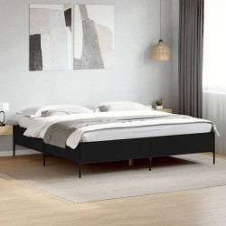 Cadre de lit sans matelas noir 180x200 cm 