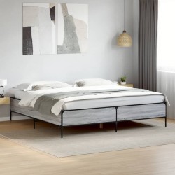 Cadre de lit sans matelas sonoma gris 180x200 cm 