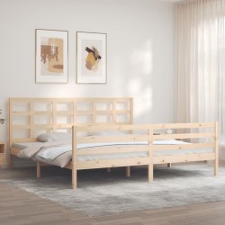 Cadre de lit sans matelas bois massif 