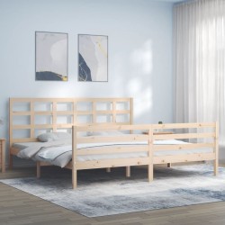 Cadre de lit sans matelas bois massif 