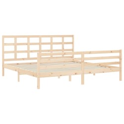 Cadre de lit sans matelas bois massif 