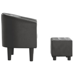Chaise cabriolet avec repose-pied gris similicuir 