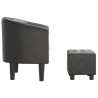 Chaise cabriolet avec repose-pied gris similicuir 