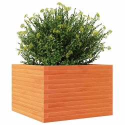 Jardinière cire marron 70x70x46 cm bois de pin massif 