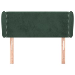 Tête de lit avec oreilles Vert foncé 103x23x78/88 cm Velours 