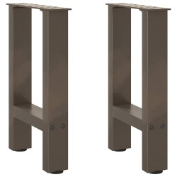 Pieds de table basse en acier naturel, 2 pièces, 38 x (42-43) cm 