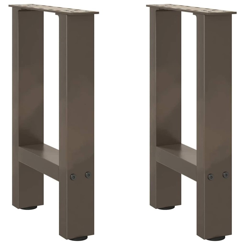 Pieds de table basse en acier naturel, 2 pièces, 38 x (42-43) cm 