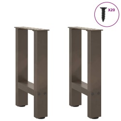 Pieds de table basse en acier naturel, 2 pièces, 38 x (42-43) cm 