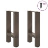 Pieds de table basse en acier naturel, 2 pièces, 38 x (42-43) cm 