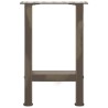 Pieds de table basse en acier naturel, 2 pièces, 38 x (42-43) cm 