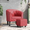 Chaise cabriolet avec repose-pied rouge bordeaux similicuir 